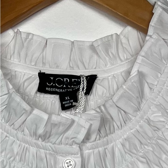 NWT J.CREW Size XXS, XL, XXL Smocked-neck top White - Picture 12 of 15